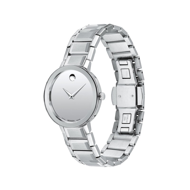 Main Image 2 of Ladies' Movado Sapphire™ Watch with Silver-Tone Dial (Model: 0607547)
