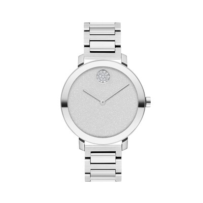 Ladies' Movado Bold® Evolution Crystal Accent Watch with Silver-Tone Dial (Model: 3600732)