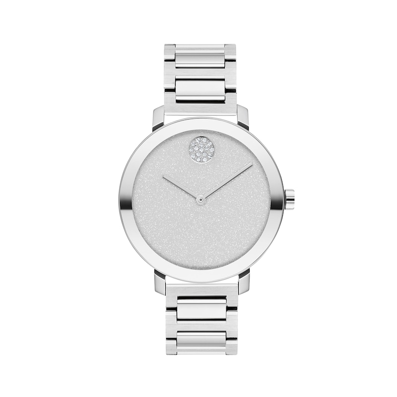 Ladies' Movado Bold® Evolution Crystal Accent Watch with Silver-Tone Dial (Model: 3600732)|Peoples Jewellers