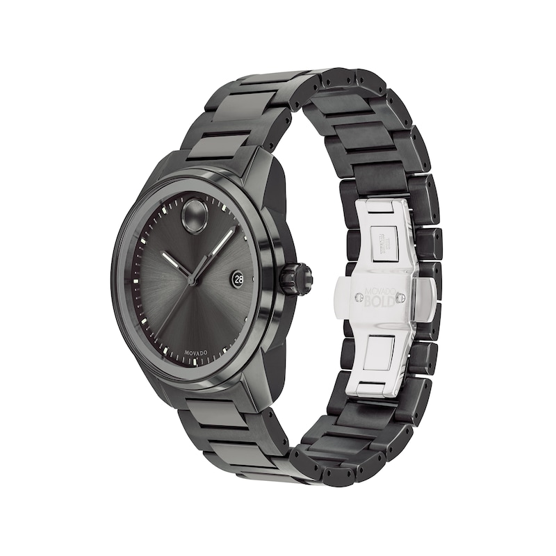 Men's Movado Bold® Verso Gunmetal Grey IP Watch with Grey Dial (Model: 3600736)