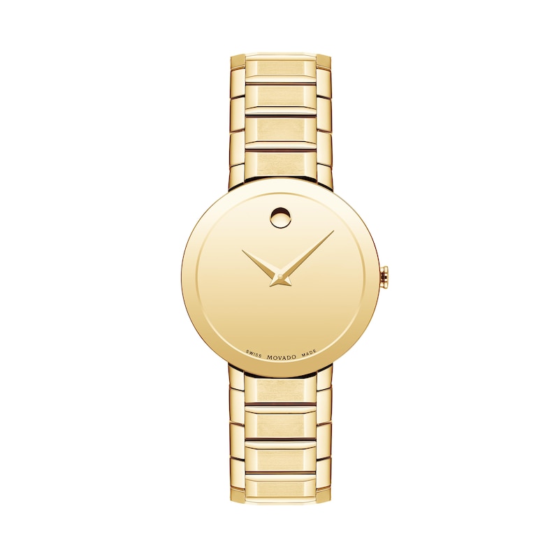 Main Image 1 of Ladies' Movado Sapphire™ Gold-Tone PVD Watch with Gold-Tone Dial (Model: 0607549)