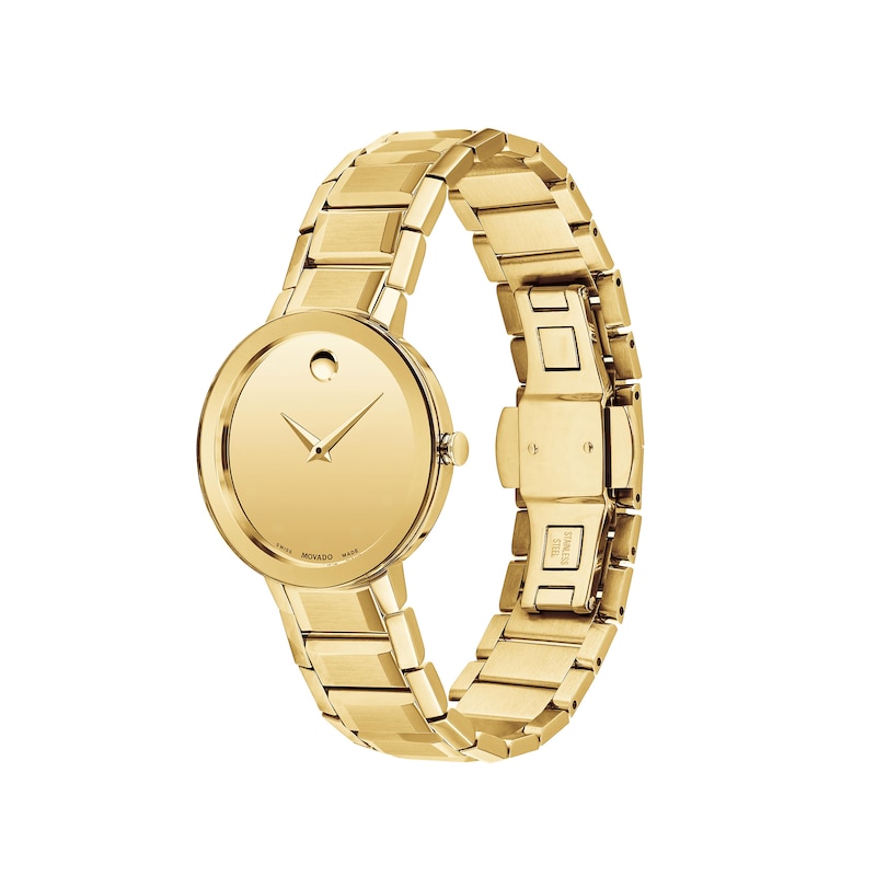Main Image 2 of Ladies' Movado Sapphire™ Gold-Tone PVD Watch with Gold-Tone Dial (Model: 0607549)