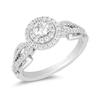 Enchanted Disney Tiana 0.58 CT. T.W. Diamond Double Frame Split Shank Engagement Ring in 14K White Gold