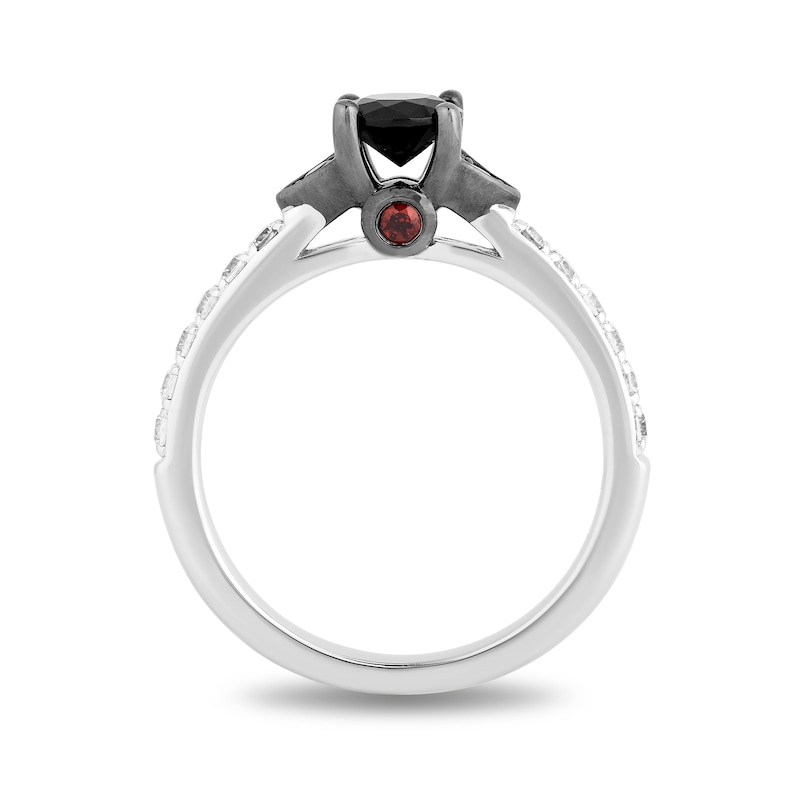 Enchanted Disney Villains Cruella De Vil 1.18 CT. T.W. Black Diamond Crown Bridal Set in 14K White Gold