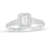 Thumbnail Image 0 of Vera Wang Love Collection 0.69 CT. T.W. Emerald-Cut Diamond Frame Engagement Ring in 14K White Gold