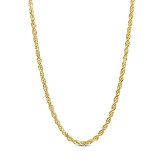 1.6mm Glitter Rope Chain Necklace in Solid 14K Gold - 20"