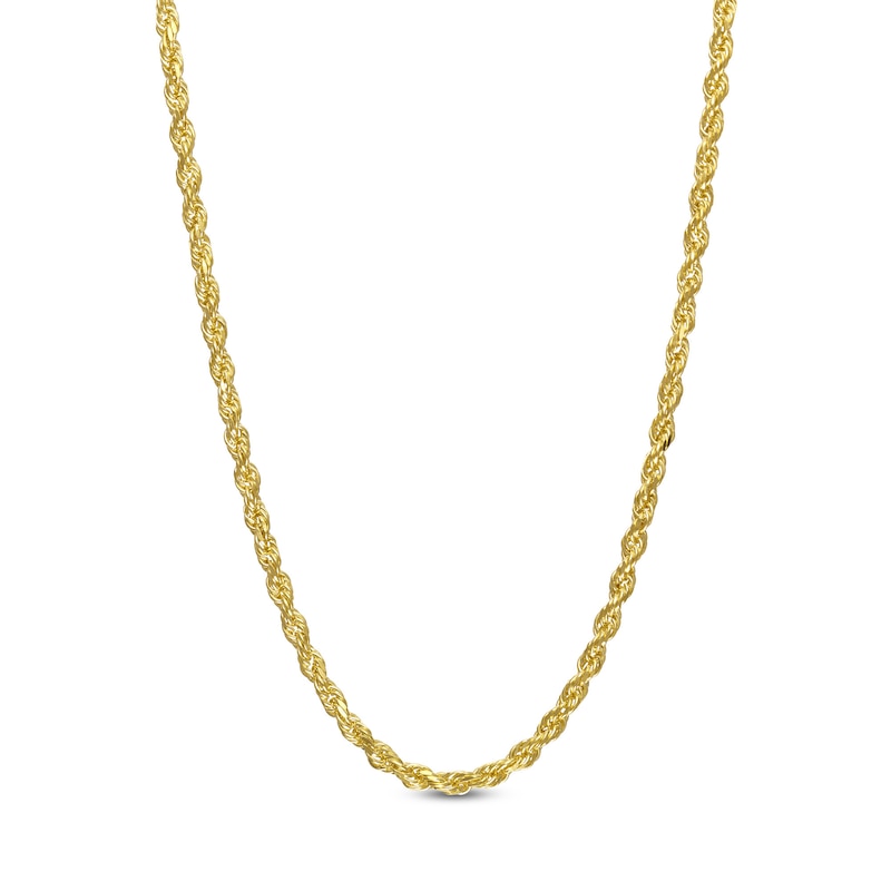 1.6mm Glitter Rope Chain Necklace in Solid 14K Gold - 20"