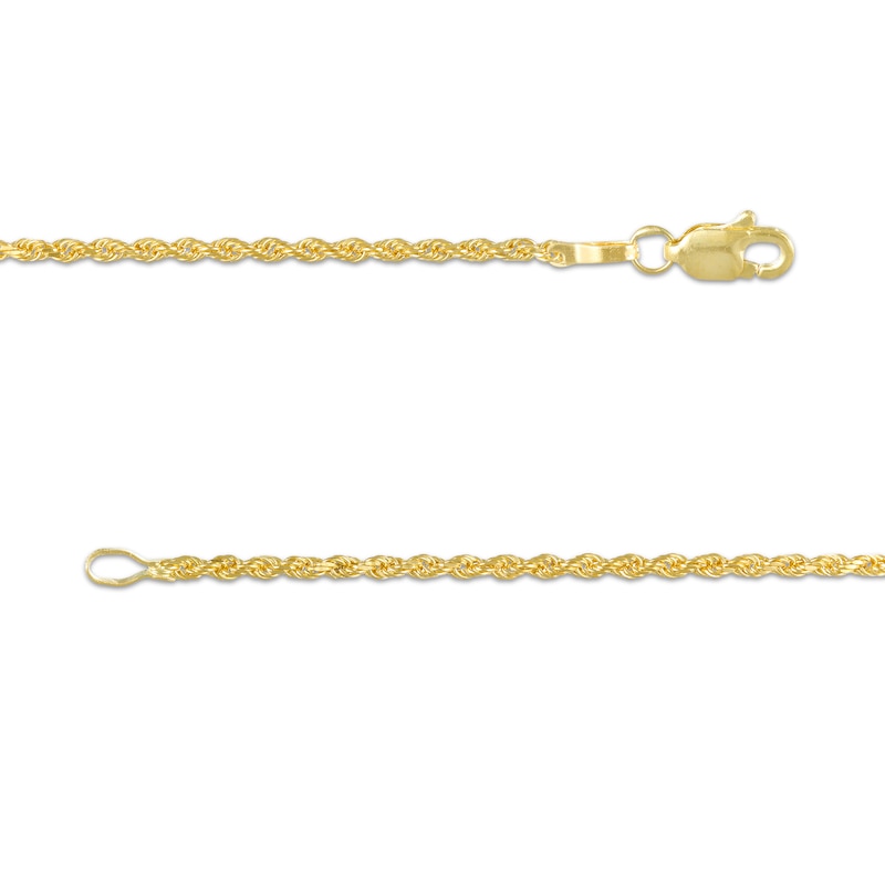 1.6mm Glitter Rope Chain Necklace in Solid 14K Gold - 20"