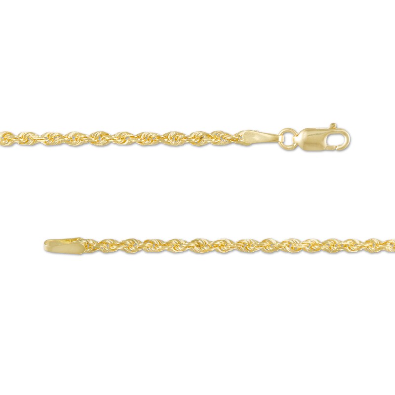 2.4mm Glitter Rope Chain Necklace in Solid 14K Gold - 20"