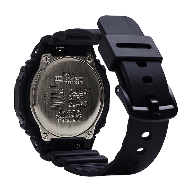 Women’s Casio G-Shock S Series Black Resin Strap Watch with Black Dial (Model: GMAS2100-1A)|Peoples Jewellers