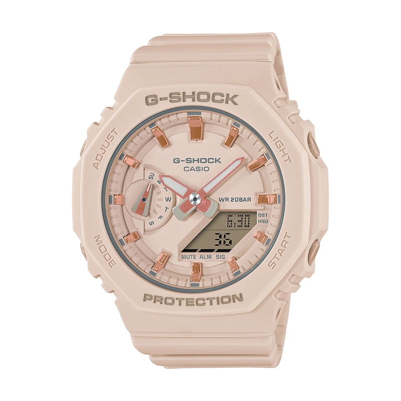 Women’s Casio G-Shock S Series Light Pink Resin Strap Watch with Light Pink Dial (Model: GMAS2100-4A)|Peoples Jewellers