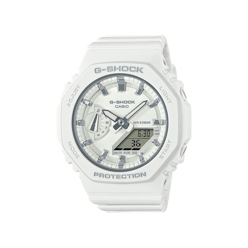 Women’s Casio G-Shock S Series White Resin Strap Watch with White Dial (Model: GMAS2100-7A)|Peoples Jewellers