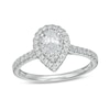 Thumbnail Image 0 of 0.80 CT. T.W. Pear-Shaped Diamond Double Frame Engagement Ring in 10K White Gold (I/I2)