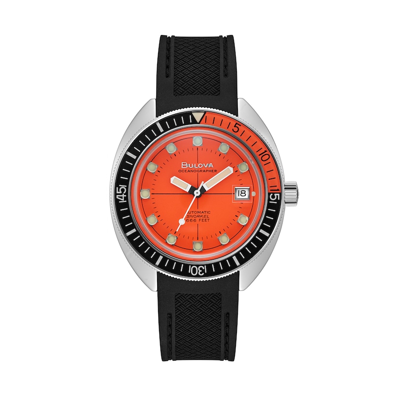 Men's Bulova Archive Series Oceanographer Automatic Strap Watch with Orange Dial (Model: 96B350)