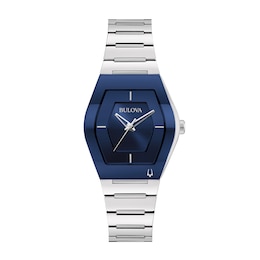 Ladies' Bulova Gemini Watch with Tonneau Dark Blue Dial (Model: 96L293)