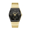 Thumbnail Image 1 of Men's Bulova Gemini Gold-Tone Watch with Tonneau Black Dial (Model: 97A164)