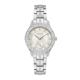 Ladies' Bulova Phantom Crystal Accent Watch with Mother-of-Pearl Dial (Model: 96L291)