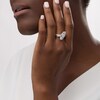 1.00 CT. T.W. Composite Diamond Three Stone Bypass Ring in 10K White Gold