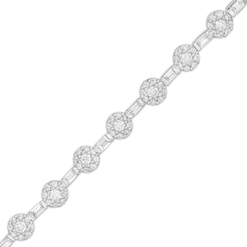 3.00 CT. T.W. Composite Diamond Alternating Bracelet in 10K White Gold - 7.25"