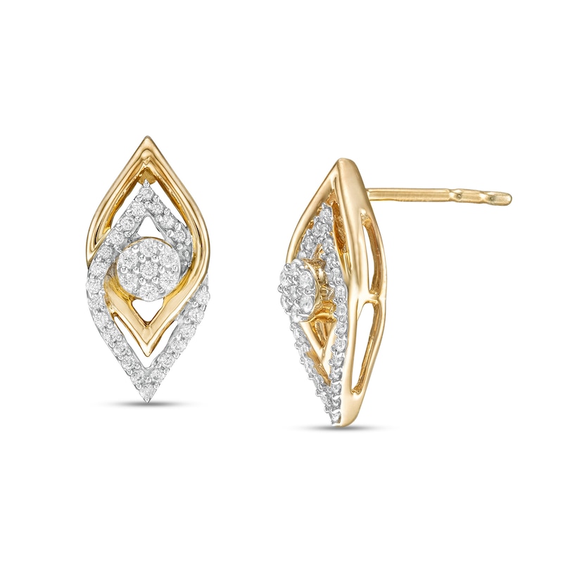 0.20 CT. T.W. Composite Diamond Interlocking Flames Stud Earrings in 10K Gold