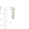 Thumbnail Image 3 of 0.25 CT. T.W. Composite Cushion Diamond Linear Three Stone Hoop Earrings in 10K Gold