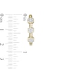 Thumbnail Image 3 of 0.20 CT. T.W. Composite Diamond Hexagon Linear Three Stone Hoop Earrings in 10K Gold