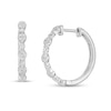 Thumbnail Image 0 of 0.25 CT. T.W. Diamond Alternating Quad Hoop Earrings in 10K White Gold