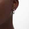 Thumbnail Image 1 of 0.25 CT. T.W. Diamond Alternating Quad Hoop Earrings in 10K White Gold
