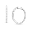 Thumbnail Image 0 of 1.00 CT. T.W. Baguette Diamond Hoop Earrings in 10K White Gold