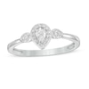 0.16 CT. T.W. Pear-Shaped Diamond Frame Promise Ring in 10K White Gold