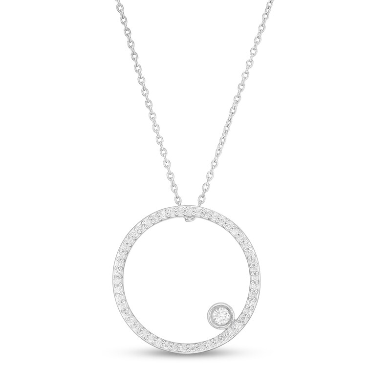 Marilyn Monroe™ Collection 0.23 CT. T.W. Diamond Circle Pendant in 10K White Gold
