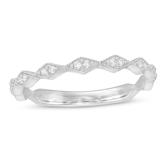 0.05 CT. T.W. Diamond Vintage-Style Art Deco Anniversary Band in 10K Gold