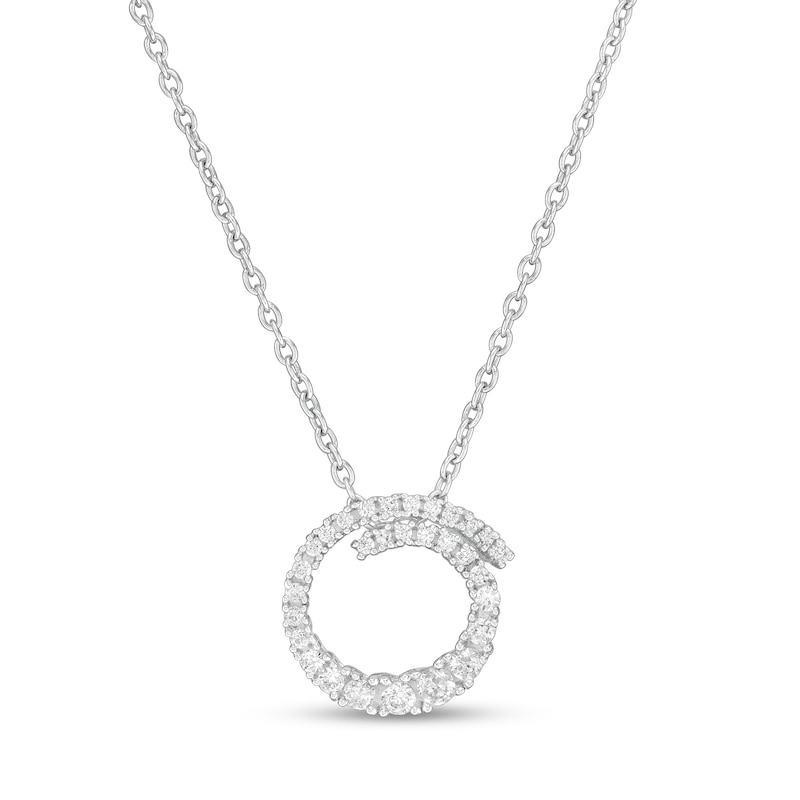 Marilyn Monroe™ Collection 0.23 CT. T.W. Journey Diamond Spiral Pendant in 10K White Gold
