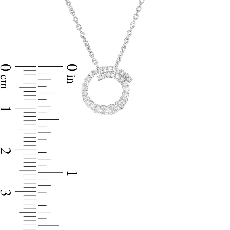 Main Image 3 of Marilyn Monroe™ Collection 0.23 CT. T.W. Journey Diamond Spiral Pendant in 10K White Gold