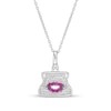 Thumbnail Image 0 of Marilyn Monroe™ Collection Ruby and 0.145 CT. T.W. Diamond Purse with Lips Pendant in Sterling Silver