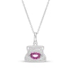Thumbnail Image 1 of Marilyn Monroe™ Collection Ruby and 0.145 CT. T.W. Diamond Purse with Lips Pendant in Sterling Silver