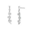 Thumbnail Image 1 of 0.15 CT. T.W. Composite Diamond Three Stone Ribbon Drop Earrings in Sterling Silver