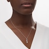 Thumbnail Image 2 of 0.10 CT. T.W. Composite Diamond Three Stone Ribbon Pendant in Sterling Silver