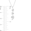 Thumbnail Image 3 of 0.10 CT. T.W. Composite Diamond Three Stone Ribbon Pendant in Sterling Silver