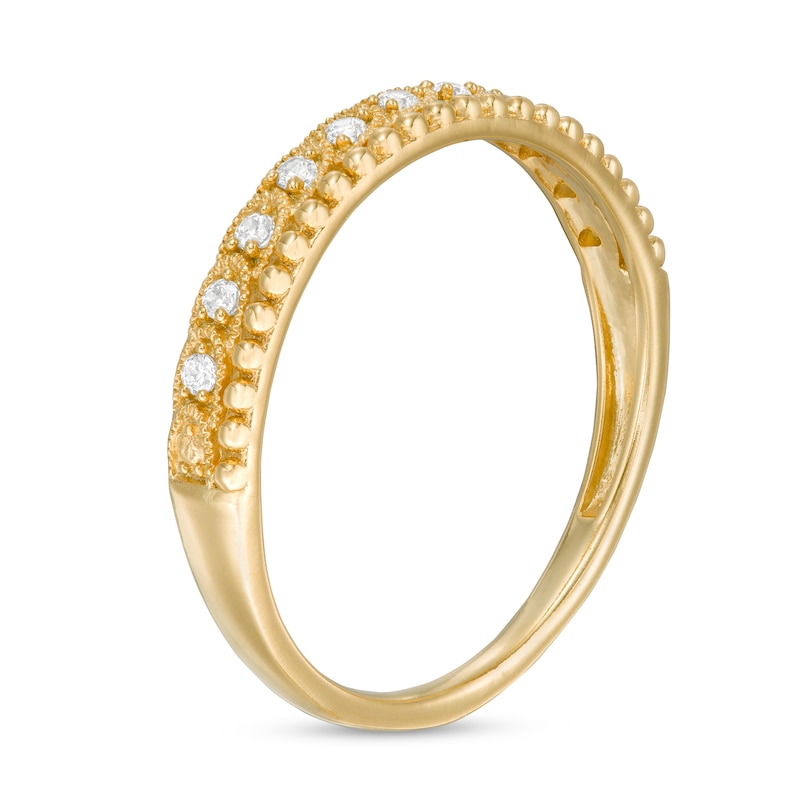 Main Image 3 of 0.09 CT. T.W. Diamond Vintage-Style Double Row Anniversary Band in 10K Gold