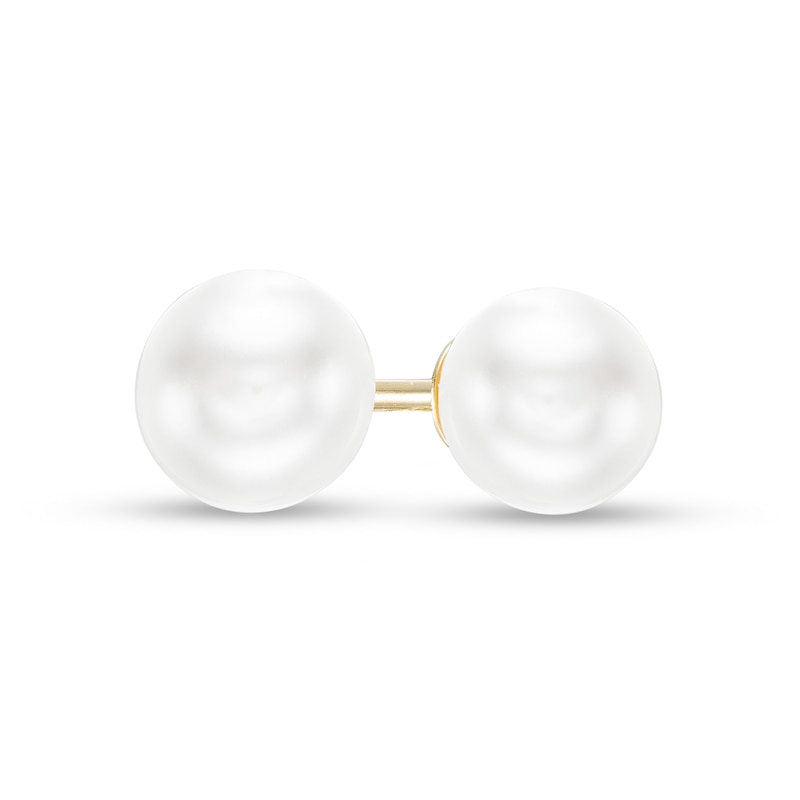 Main Image 1 of IMPERIAL® 5.0-5.5mm Freshwater Cultured Pearl Stud Earrings in 14K Gold