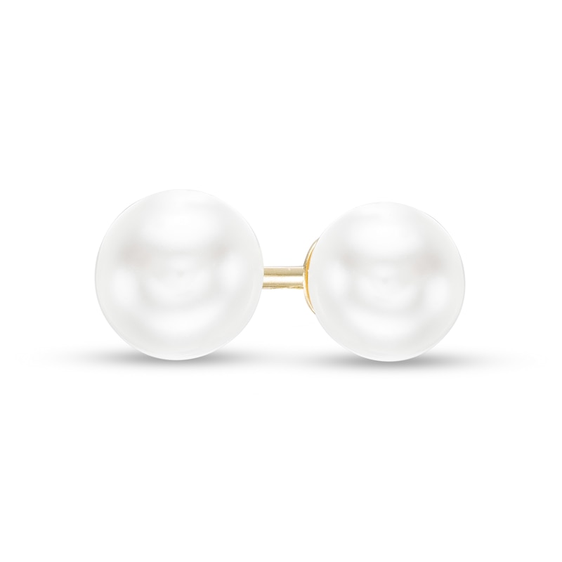 IMPERIAL® 5.0-5.5mm Cultured Freshwater Pearl Stud Earrings in 14K Gold