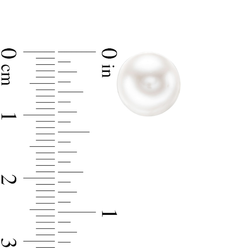 Main Image 3 of IMPERIAL® 9.0-10.0mm Freshwater Cultured Pearl Stud Earrings in 14K Gold