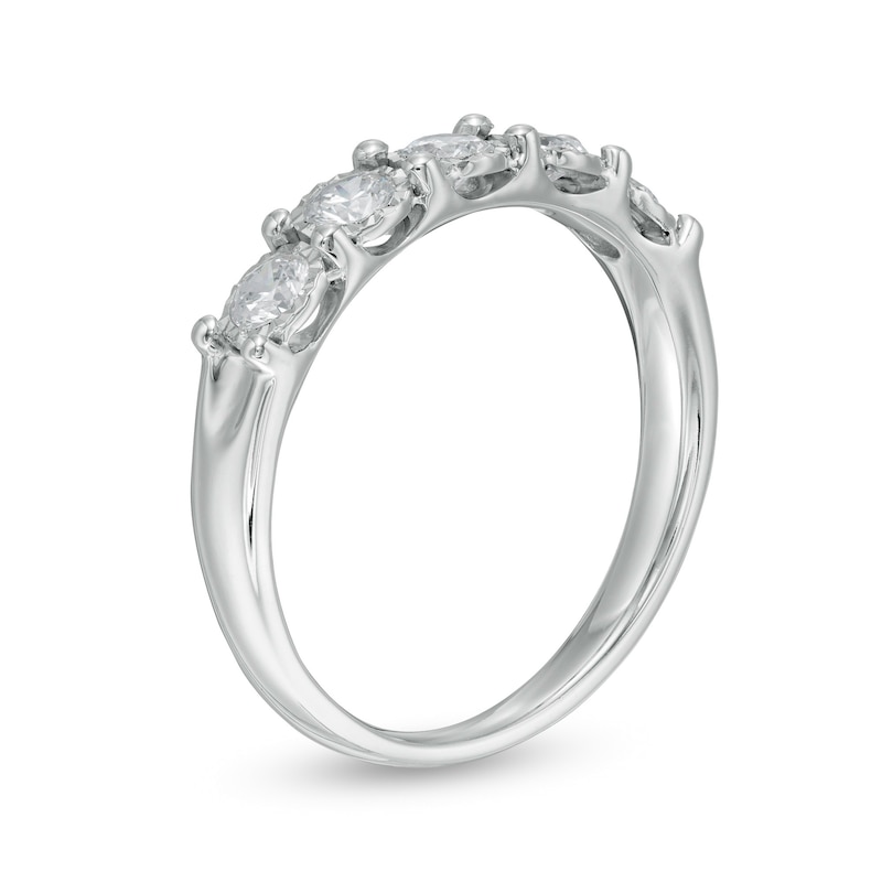 Main Image 3 of 0.50 CT. T.W. Diamond Five Stone Anniversary Band in 10K White Gold