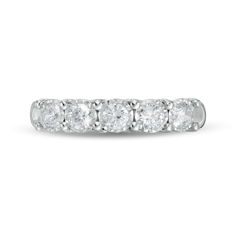Main Image 4 of 0.50 CT. T.W. Diamond Five Stone Anniversary Band in 10K White Gold