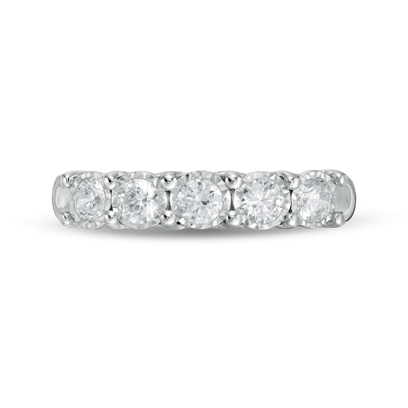 0.50 CT. T.W. Diamond Five Stone Anniversary Band in 10K White Gold|Peoples Jewellers