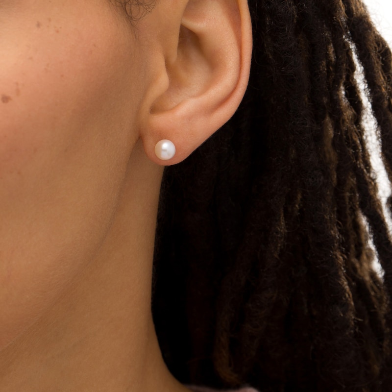 Main Image 2 of IMPERIAL® 6.0-6.5mm Freshwater Cultured Pearl Stud Earrings in 14K Gold