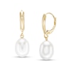 Thumbnail Image 0 of IMPERIAL® 8.0-9.0mm Baroque Cultured Freshwater Pearl Drop Earrings in 14K Gold