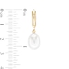 Thumbnail Image 2 of IMPERIAL® 8.0-9.0mm Baroque Cultured Freshwater Pearl Drop Earrings in 14K Gold