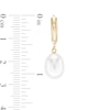 Thumbnail Image 3 of IMPERIAL® 8.0-9.0mm Baroque Freshwater Cultured Pearl Drop Earrings in 14K Gold